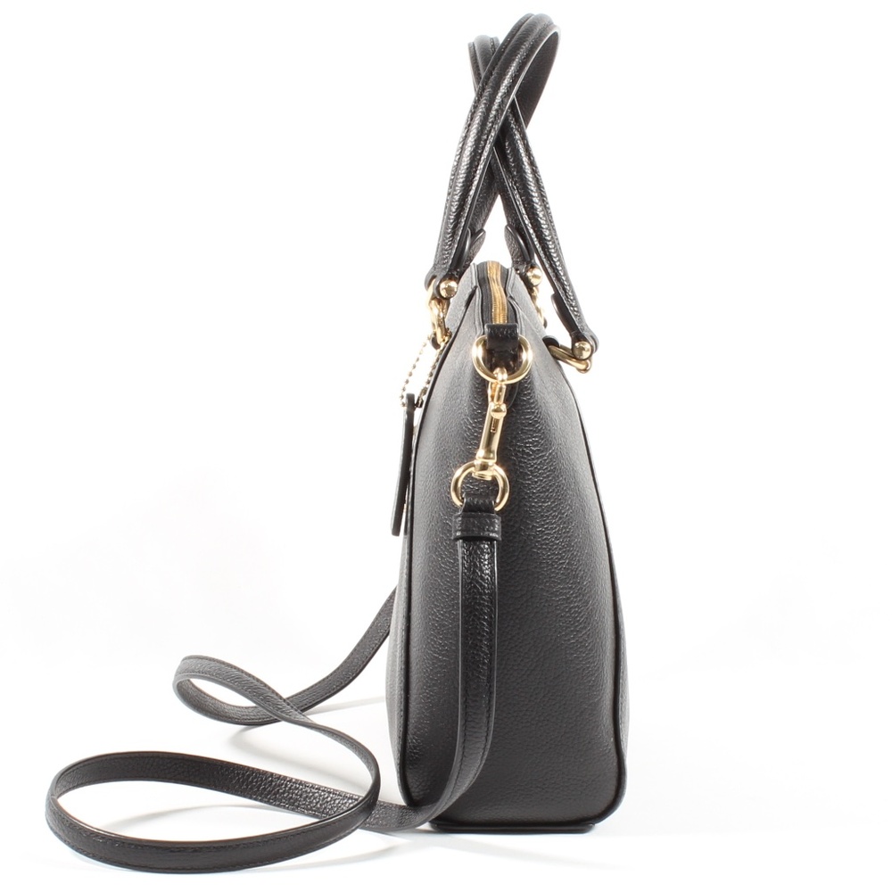 Coach Prairie Satchel Handbag Black Leather Purse - Picture 3 of 11